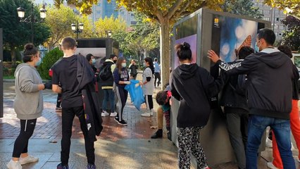 Limpieza tras los disturbios de ayer en Logroño