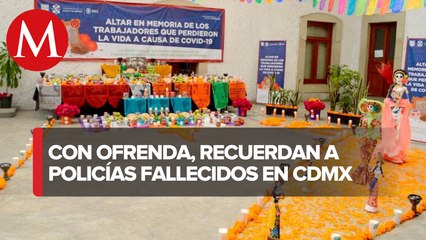 En CdMx, colocan ofrenda a policías fallecidos por covid-19 y en su deber