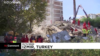 Rescue workers free people trapped in Turkey following earthquake