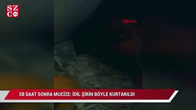 Emrah Apartmanı enkazından 58 saat sonra çıkarılan İdil Şirin'in kurtarılma görüntüsü