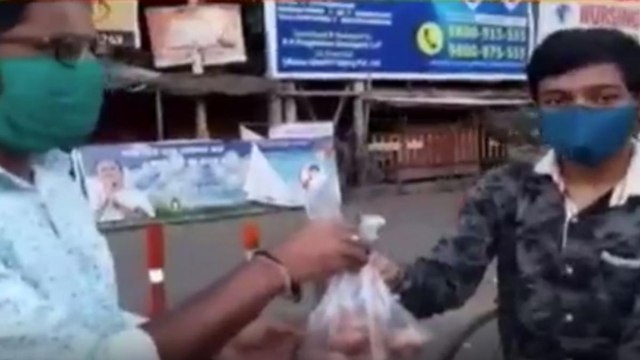 COVID-19 awareness campaign, free onion on mask