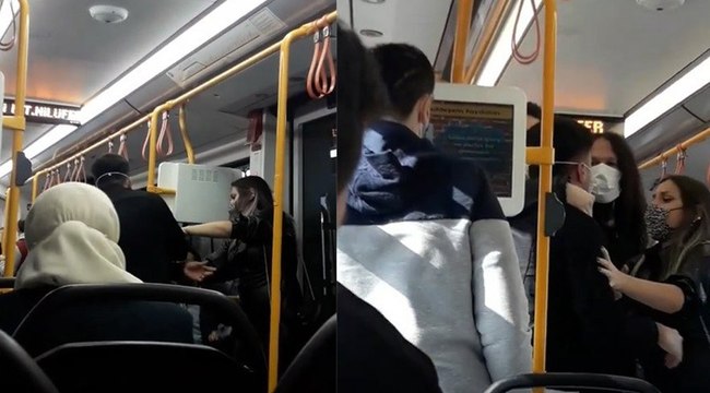 Metroda neden sarılıyorsun kavgası kamerada