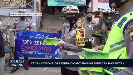 Operasi Zebra Dengan Pembagian Masker dan Nasi Kotak