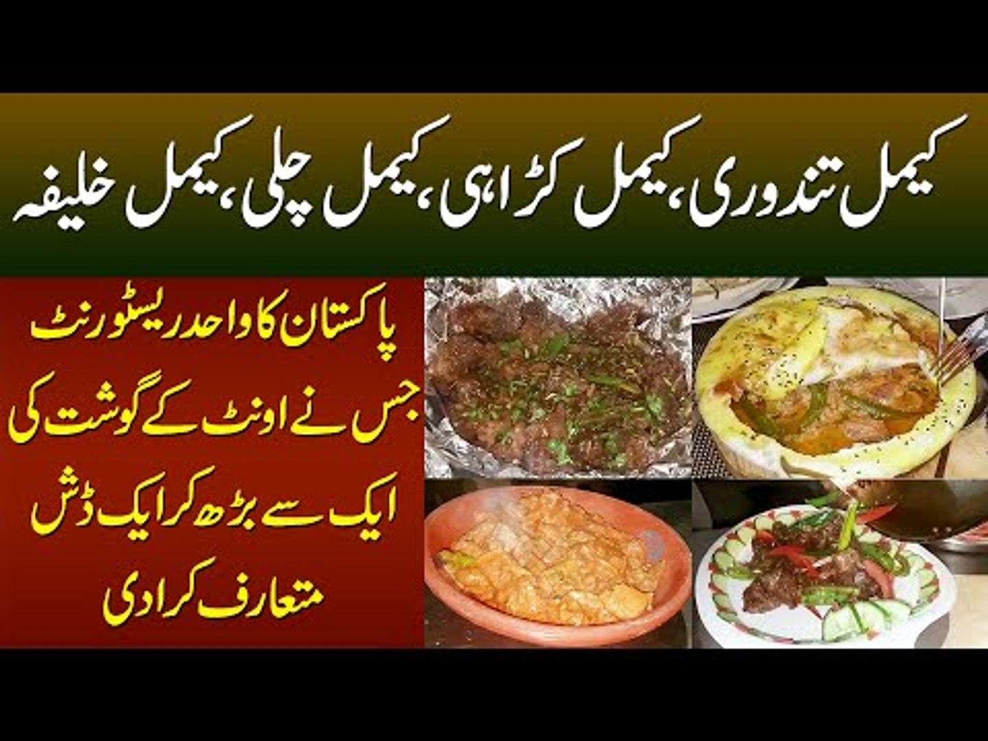 ⁣Camel Tandoori, Camel Karahi, Camel Khalifa - Pakistan's 1st Restaurant That Serves Camel Dishe