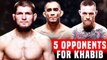 5 Possible Opponents For Khabib After UFC 223