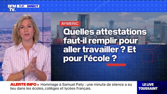 Quelles attestations faut-il remplir pour aller travailler? Et pour l'école? BFMTV répond à vos questions