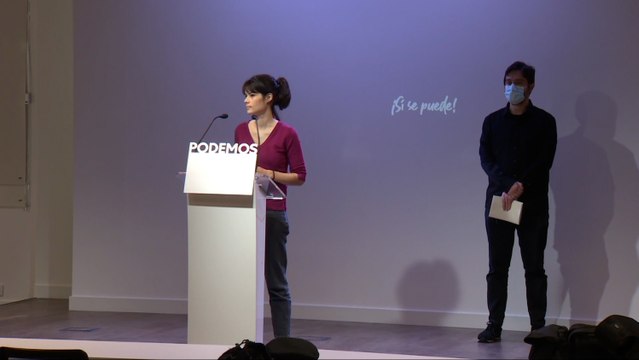 Rueda de prensa de los portavoces de Podemos, Isa Serra y Rafa Mayoral