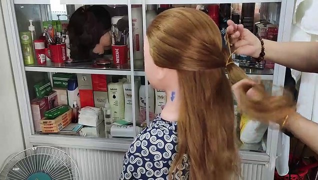 Cách Búi Tóc Thấp Đẹp Đơn Giản - Kiểu Búi Tóc Thấp Kết Hợp Tết Dễ Làm Sang Trọng! Kiểu 74