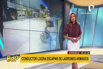 Conductor escapa de asalto tras acelerar su auto mientras forcejeaba con delincuentes
