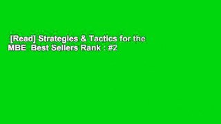 [Read] Strategies & Tactics for the MBE  Best Sellers Rank : #2