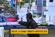 Miraflores: captan preciso instante en que bus 'Chama' arrolla a motociclista