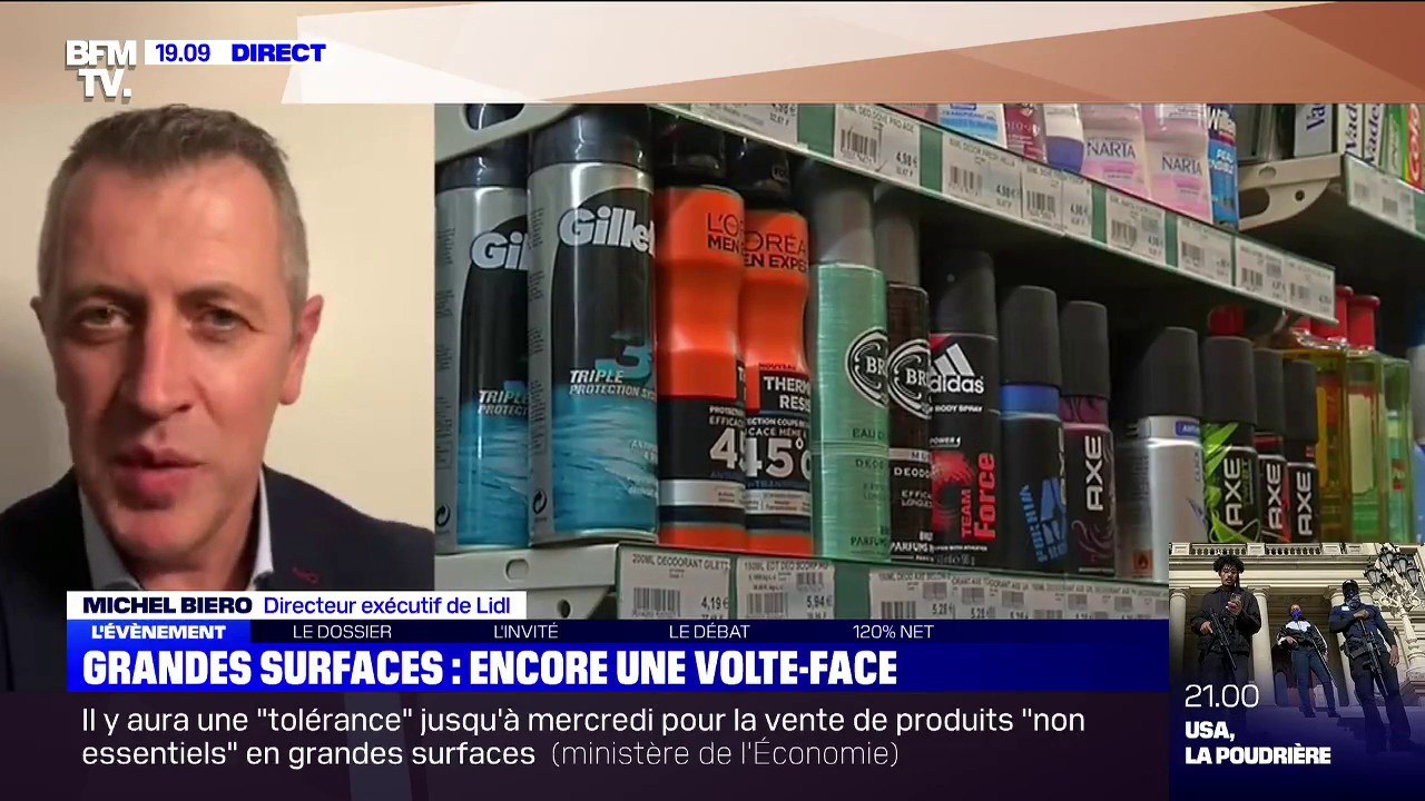 Fermeture de rayons de grandes surfaces: selon le directeur exécutif de Lidl, "ça aura un impact important sur le chiffre d'affaire"