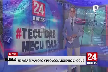 Tacna: estos son los precisos momentos en que una camioneta y taxi colisionan