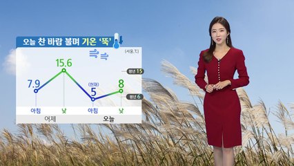 [날씨] 오늘 찬 바람 불며 기온 뚝...초겨울 추위 / YTN