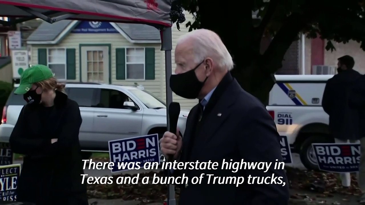 Biden condemns Trump fans allegedly harassing campaign bus