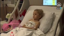 3 yaşındaki Elif'in tedavi gördüğü hastane odasında görüntüleri