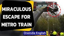 Netherlands metro train has lucky escape from sharp plunge | Oneindia News