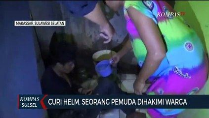 Tertangkap Curi Helm, Seorang Pemuda Dihakimi Warga