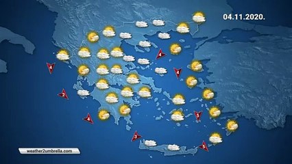 Η πρόγνωση του καιρού για την Τετάρτη 04-11-2020