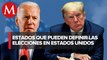 Seis estados que definirán la elección dan ventaja a Biden