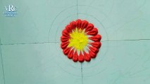 new rangoli flower design - simple basic rangoli