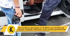 Dos hombres apresados en El Millón con 52 Kilos de cocaína; incautan vehículos, arma y otras pertenencias