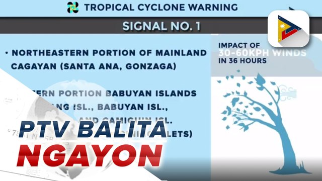 #PTVBalitaNgayon | Signal number 1, nakataas sa bahagi ng Cagayan at Babuyan Islands dahil sa bagyong #SionyPH