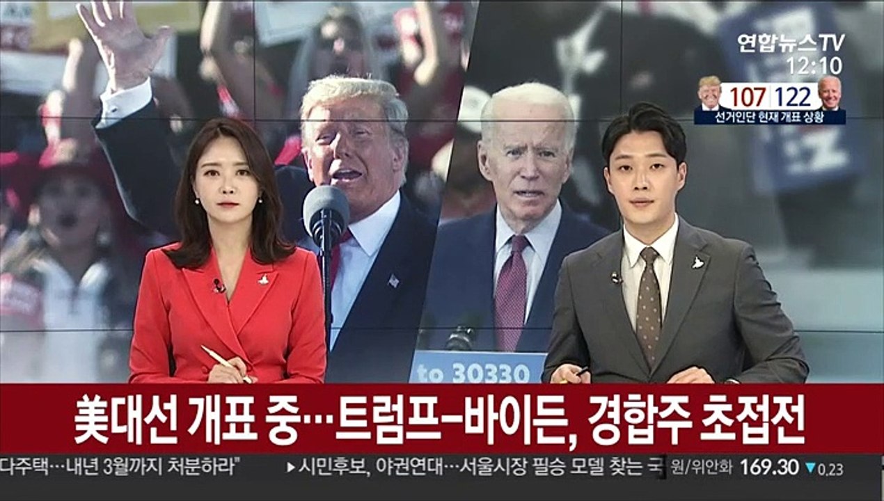 美대선 개표 중…트럼프-바이든, 경합주 초접전