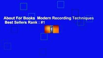 About For Books  Modern Recording Techniques  Best Sellers Rank : #1