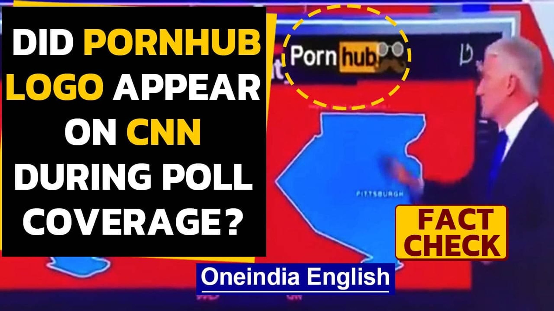 US Elections 2020: A viral video shows Pornhub logo appear on CNN, is it  true? | Oneindia News