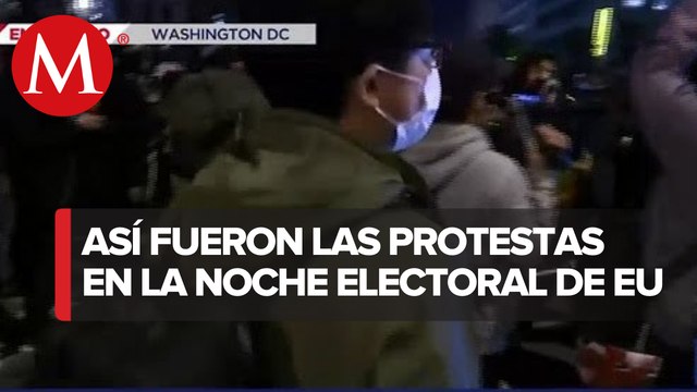 Registran protestas en Washington D.C. en medio de los resultados de las elecciones