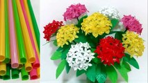 Drinking Straw Flower Flower Making How to Make Flower DIY Craft Platic Paper Flower