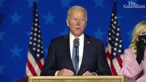 Biden addresses supporters in Delaware - 'We're on track to win this election'