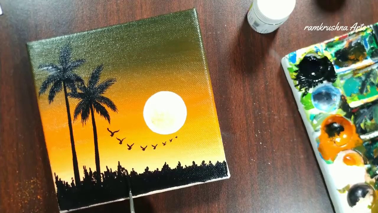 Acrylic Abstract Painting very easy for Beginners using Gesso