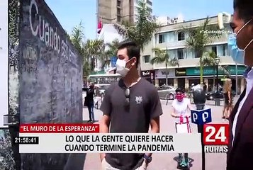 "El muro de la esperanza": plasman emotivos mensajes de lo que quieren hacer cuando termine la pandemia