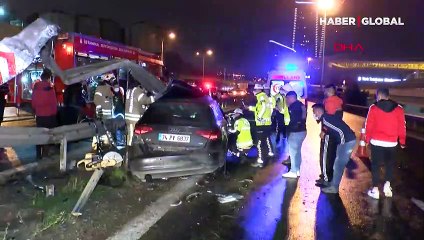 Bariyer otomobile ok gibi saplandı! Sürücü feci şekilde can verdi