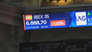 El Ibex 35 modera las pérdidas al 1,23 % tras la apertura pendiente de EE.UU.
