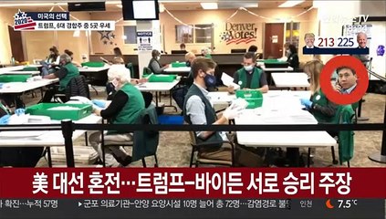 美 대선 혼전…트럼프-바이든 서로 승리 주장