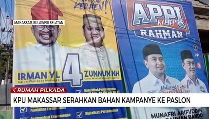 KPU Makassar Serahkan Bahan Kampanye Ke Paslon