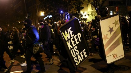 Hundreds of demonstrators march near White House on US presidential election night