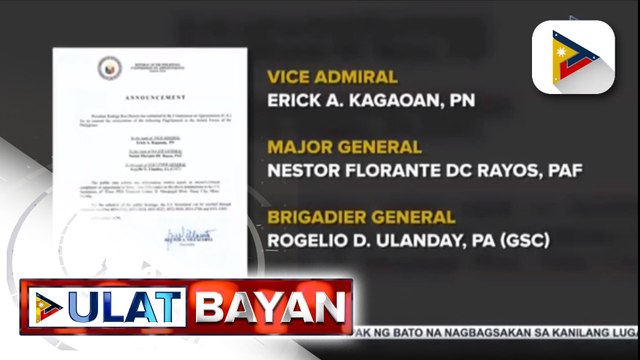 #UlatBayan | Pangalan ng ilang opisyal ng AFP, isinumite na ni Pangulong #Duterte sa CA para sa nominasyon