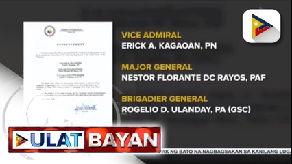 #UlatBayan | Pangalan ng ilang opisyal ng AFP, isinumite na ni Pangulong #Duterte sa CA para sa nominasyon