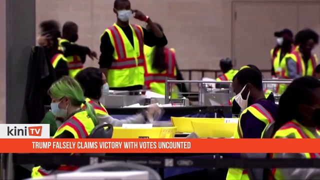 Trump falsely claims victory with votes uncounted
