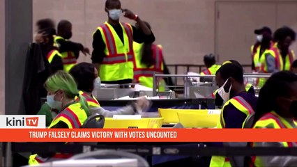 Trump falsely claims victory with votes uncounted