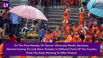 Devotees Throng Kashi Vishwanath Temple & Other Lord Shiva Temples On First Monday Of Sawan