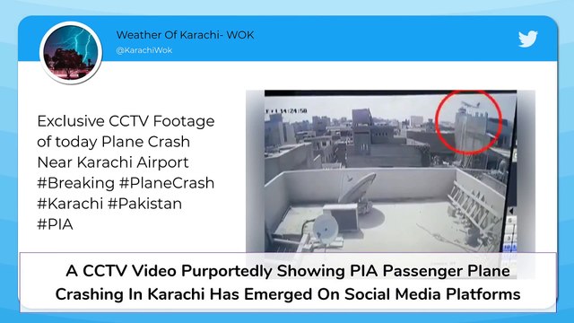 Pakistan Plane Crash: CCTV Video Shows PIA Flight PK-8303 Crashing Into Karachi Building Killing 97
