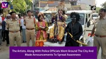 Andhra Pradesh Police Rope In Yamraj, Paint A Horse With COVID-19 Images To Spread Awareness