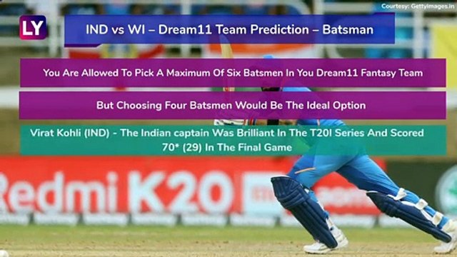 India vs West Indies Dream11 Team Prediction, 1st ODI 2019: Tips To Pick Best Playing XI