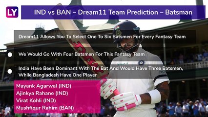 India vs Bangladesh Dream11 Team Prediction, 2nd Test 2019: Tips To Pick Best Playing XI
