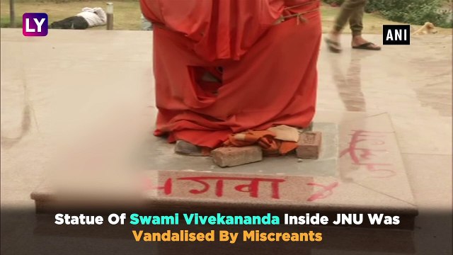 Swami Vivekananda's Statue Vandalised By Miscreants Inside JNU, Decorated Later